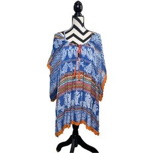 Love Kyla Boho Paisley Georgette Kaftan Sz S Tunic Dress